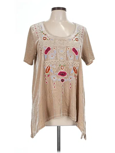 Pre-owned Miss Me Short Sleeve T-shirt In Tan