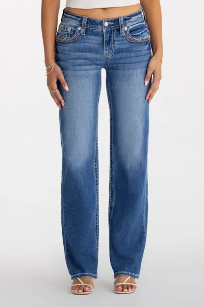 Miss Me Sia Stitched Slim Wide - 31 / 30" / Medium Wash