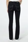 Miss Me Silver Metallic Classic Black Bootcut Jeans In Black