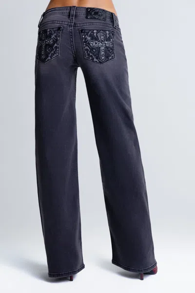 Miss Me Sloane Wide Leg Jeans - 23 / 32" / Black Wash