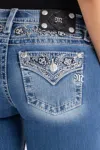Miss Me Solene Fleur Bootcut Jeans - 23 / 32" / Medium Wash