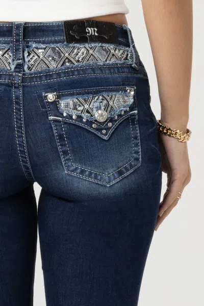 Miss Me Sophia Glitz Bootcut Jeans In Dark Wash