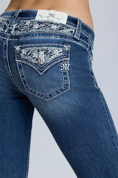 Miss Me Starlit Bootcut Jeans In Med/dark Wash, Women's At Urban Outfitters In Blue