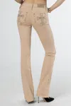 Miss Me Subtle Cross Bootcut Jeans In Beige