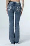Miss Me Subtle Star Horseshoe Bootcut Jeans In Medium Wash