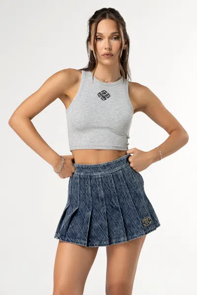 Miss Me Take It Easy Racerback Top In Heather Grey
