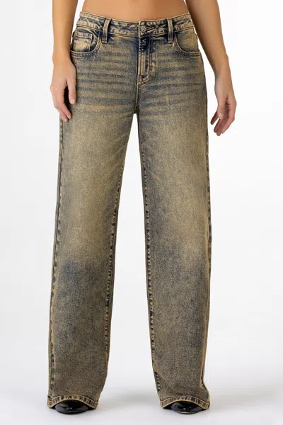 Miss Me Tropez Baggy Wide Leg Jeans In Vintage Wash