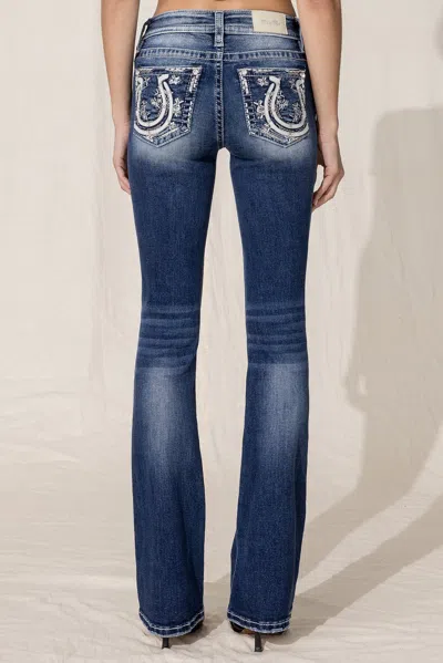 Miss Me U2 Horseshoe Bootcut Jeans In Med/dark Wash