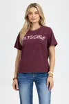 Miss Me Valeria Script Tee - L / Russet Red In Purple