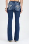 Miss Me Venna Cross Bootcut Jeans - 33 / 30" / Med/dark Wash In Blue