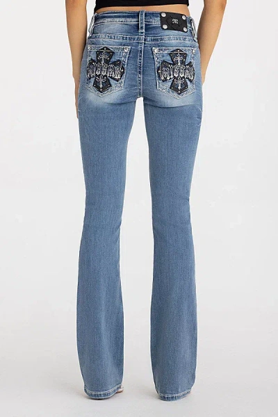 Miss Me Venus Cross Bootcut Jeans - 33 / 30" / Medium Wash In Blue