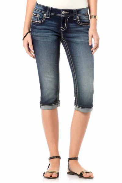 Miss Me Weekender Capri In Dark Wash