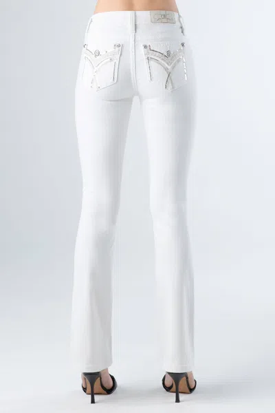 Miss Me White Crossed Lines Denim