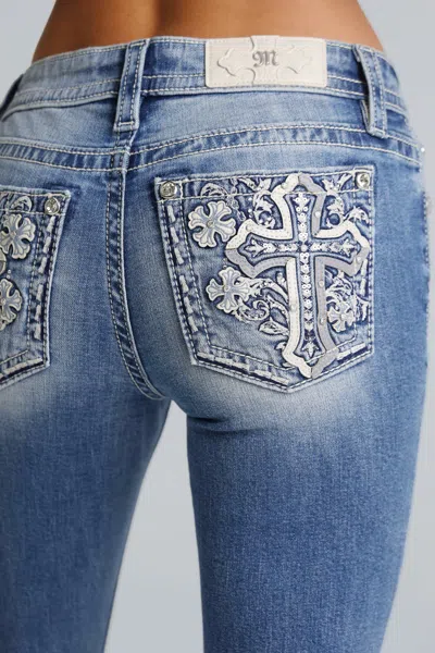 Miss Me Wisteria Bootcut Jeans - 34 / 30" / Medium Wash In Blue