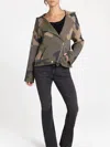Miss Me Women's Camo Moto Sweater Jacket In Multi In Multi