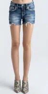 Miss Me Women's Mid-rise Jean Shorts In Vintage Denim In Blue