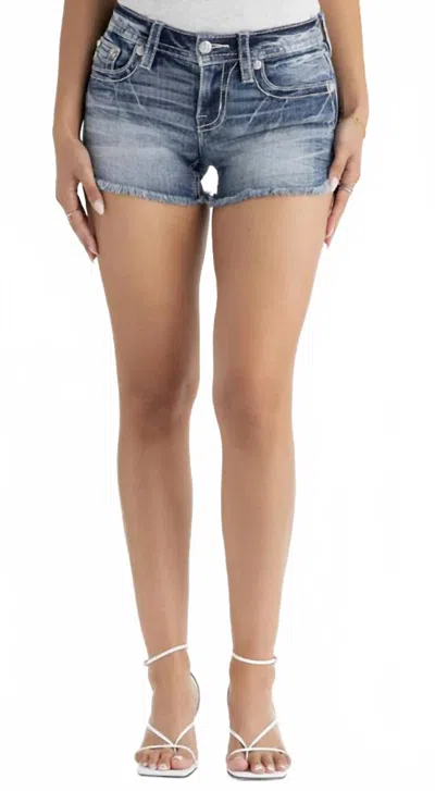 Miss Me Women's Mid-rise Stars Align Short In Medium Vintage In Blue
