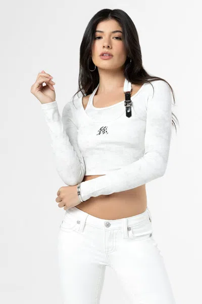 Miss Me Xtina Top In Charcoal Black
