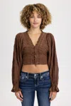 Miss Me Zahara Blouse - S / Chocolate Brown In Brown