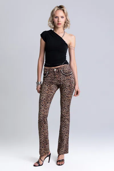 Miss Me Zara Leopard Bootcut Jeans - 33 / 30" / Multi Brown