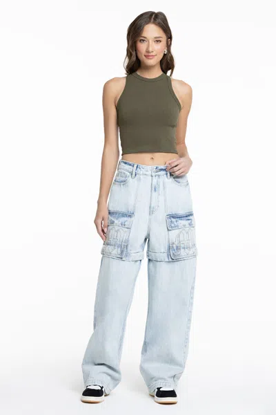 Miss Me Zoe Zip-off Cargo Jeans - 34 / 30" / Light Wash
