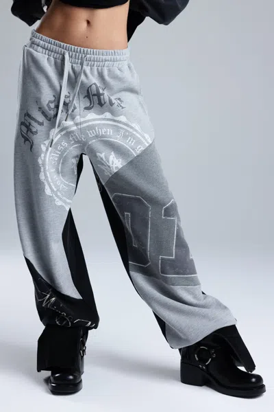 Miss Me Zoie Baggy Sweatpants - L / Grey In Gray
