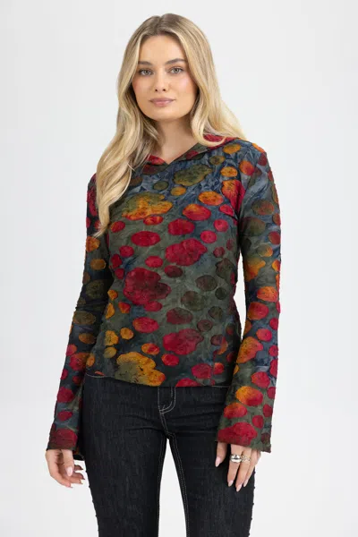 Miss Me Zuma Hooded Top - M / Moss Green In Multi