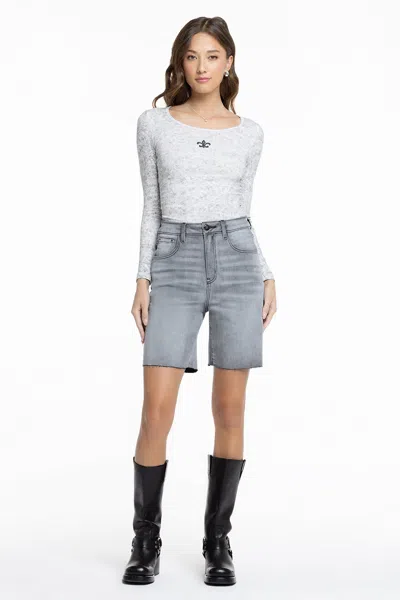Miss Me Zuri Baggy Bermudas In Grey