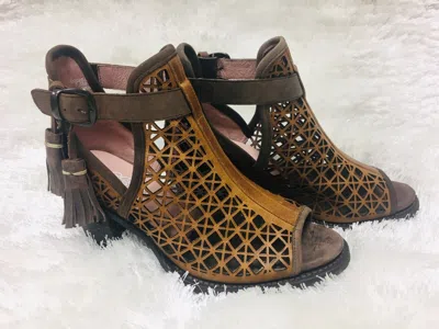 Pre-owned Miss Miss Miss Macie "heavens To Betsy" Brown Leather Ankle Bootanderson Beanboho Style