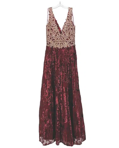 Miss New York Women's Sequin Tank Dress In Wine In Pink