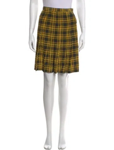 Pre-owned Miss O By Oscar De La Renta Silk Knee-length Skirt In Yellow