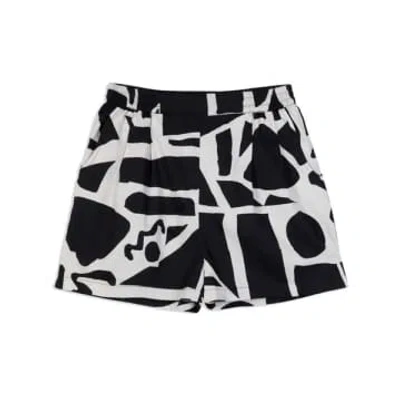 Miss Pompom Holiday Shorts Pavement In Black