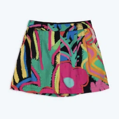 Miss Pompom Jungle Pavement Holiday Shorts In Multi