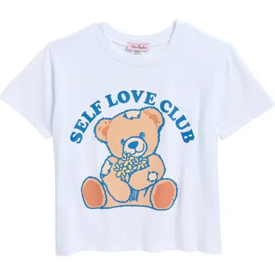 Miss Popular Kid's Teddy Bear Stretch Cotton T-shirt In White
