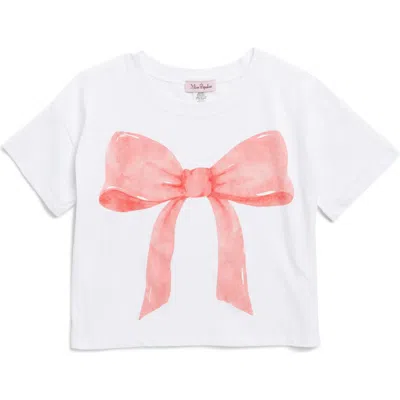 Miss Popular Kids' Bow Graphic T-shirt In White