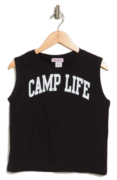 Miss Popular Kids' Camp Life Graphic Tank In Black