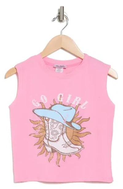 Miss Popular Kids' Go Girl Graphic Tank In Pink