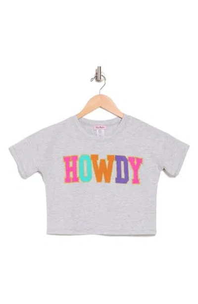 Miss Popular Kids' Howdy Graphic T-shirt In Grey