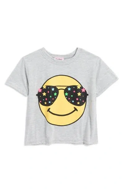 Miss Popular Kids' Lucky Stars Graphic T-shirt In Heather Grey