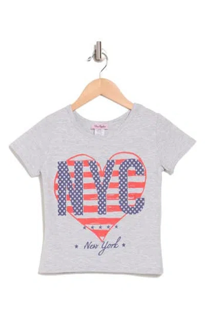 Miss Popular Kids' Nyc America Graphic T-shirt In Grey