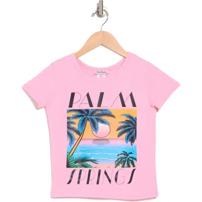 Miss Popular Kids' Palm Springs Graphic T-shirt In Pink