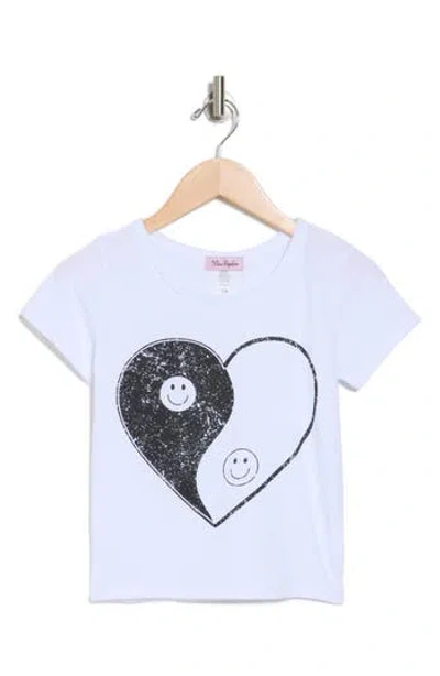 Miss Popular Kids' Smile Heart Graphic T-shirt In White