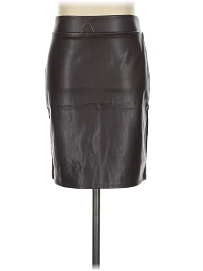 Pre-owned Miss Selfie Faux Leather Skirt In Brown