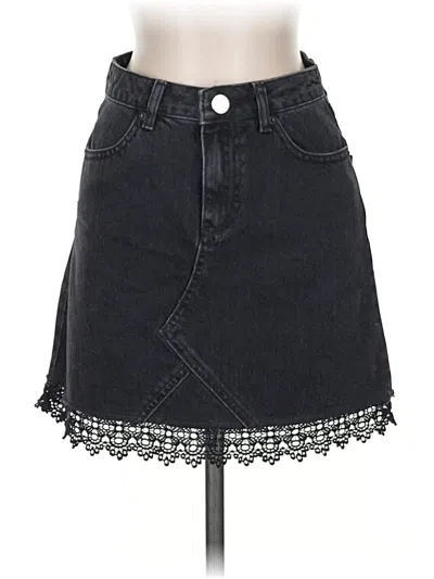 Pre-owned Miss Selfridge Denim Skirt In Black