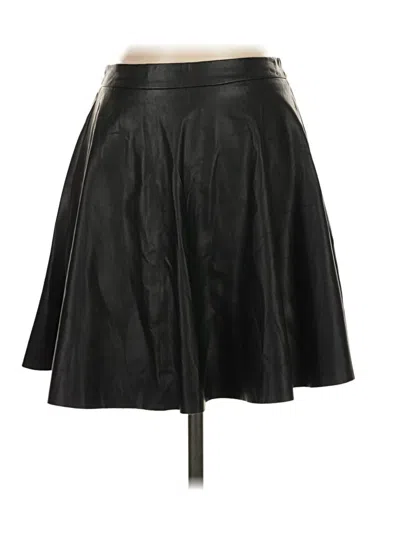 Pre-owned Miss Selfridge Faux Leather Skirt In Black