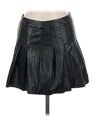Pre-owned Miss Selfridge Faux Leather Skirt In Black