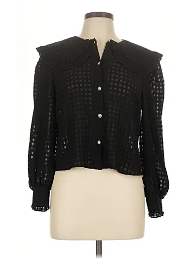 Pre-owned Miss Selfridge Long Sleeve Blouse In Black
