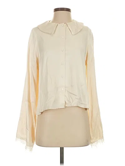 Pre-owned Miss Selfridge Long Sleeve Blouse In Ivory