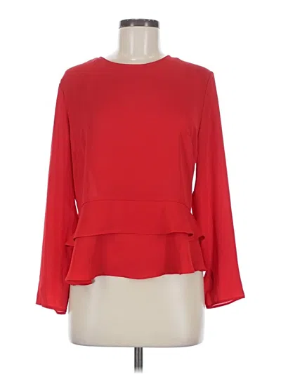 Pre-owned Miss Selfridge Long Sleeve Blouse In Red