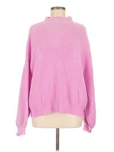 Pre-owned Miss Selfridge Long Sleeve Top Pink Turtleneck Tops